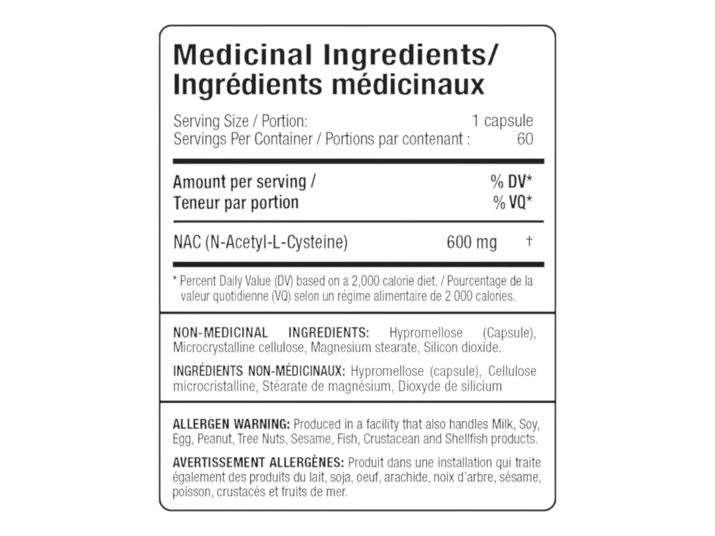 ALLMAX N-ACETYL-L-CYSTEINE NAC 60CAPS