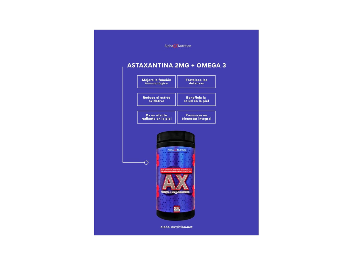 ALPHA NUTRITION AX OMEGA 3 + 2MG ASTAXANTINA 300MG 60CAP