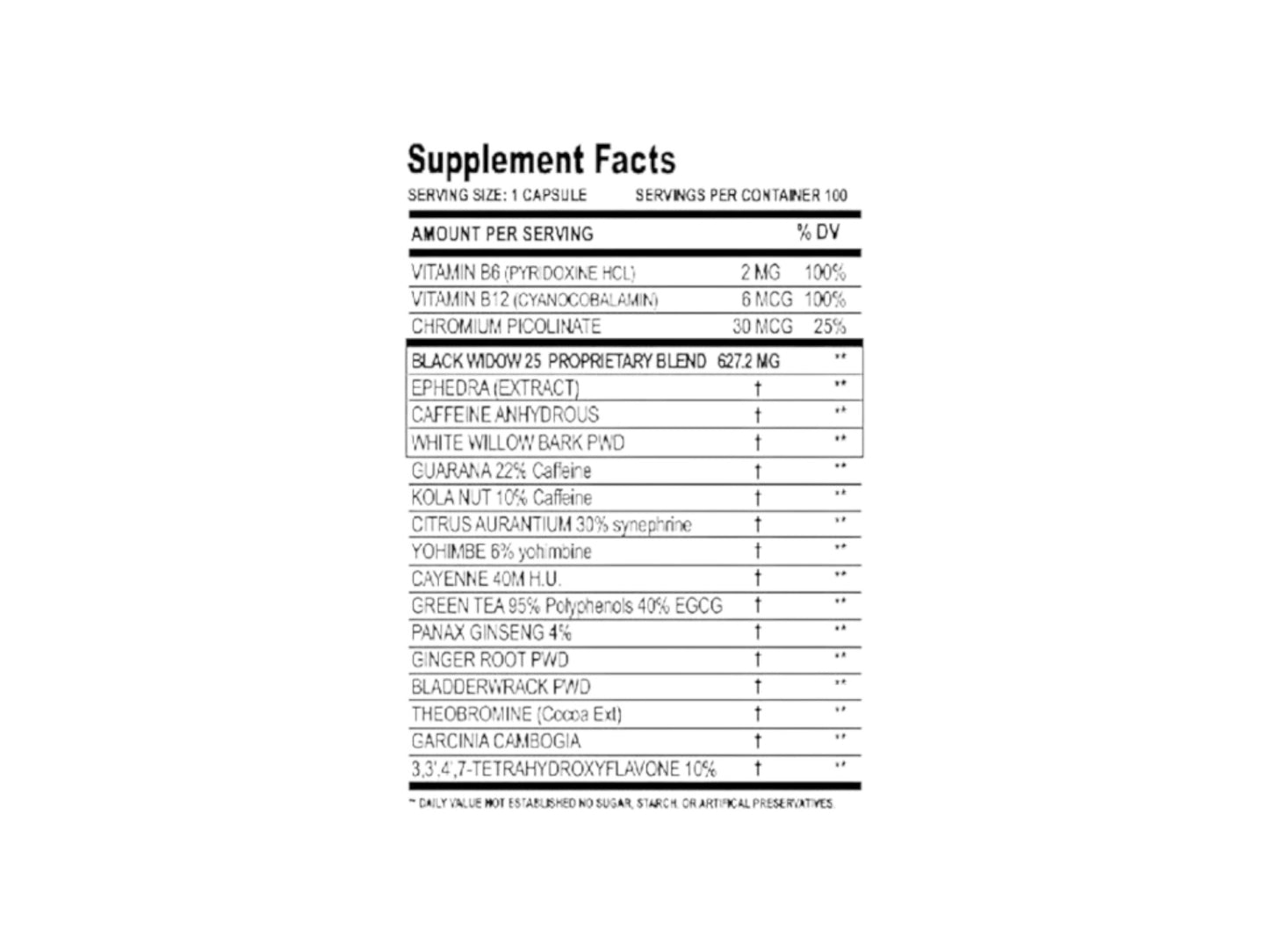CLOMA PHARMA BLACK SPIDER 25 EPHEDRA 100CAP