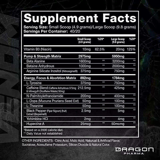 DRAGON PHARMA PREWORKOUT VENOM 40SERV