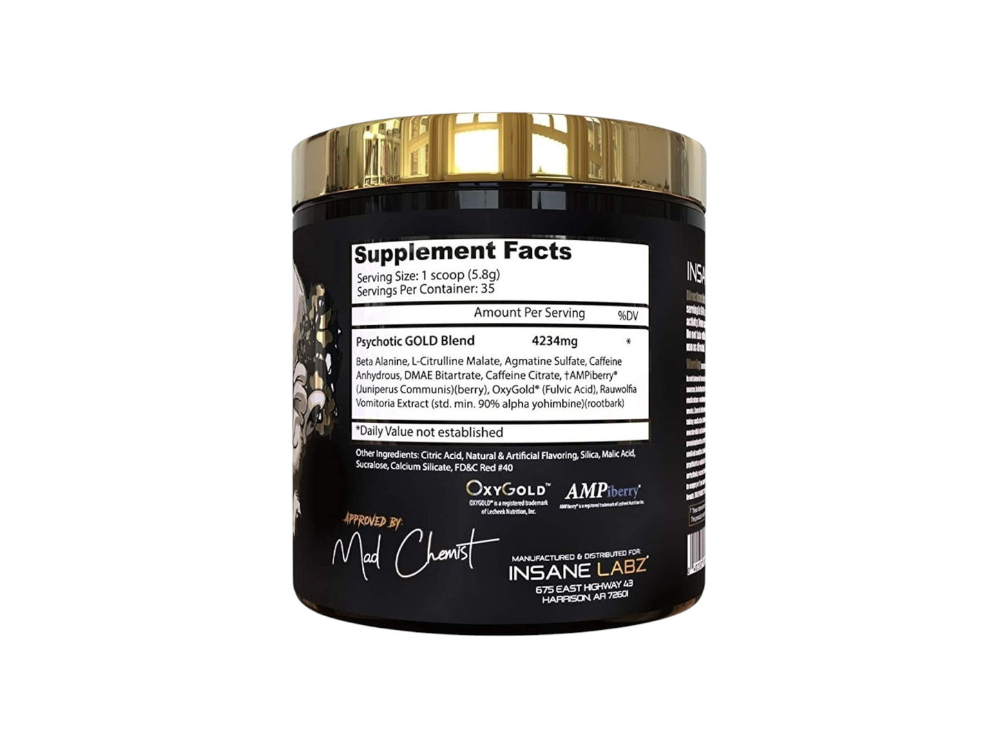 INSANE LABZ PREWORKOUT PSYCHOTIC GOLD 35SERV
