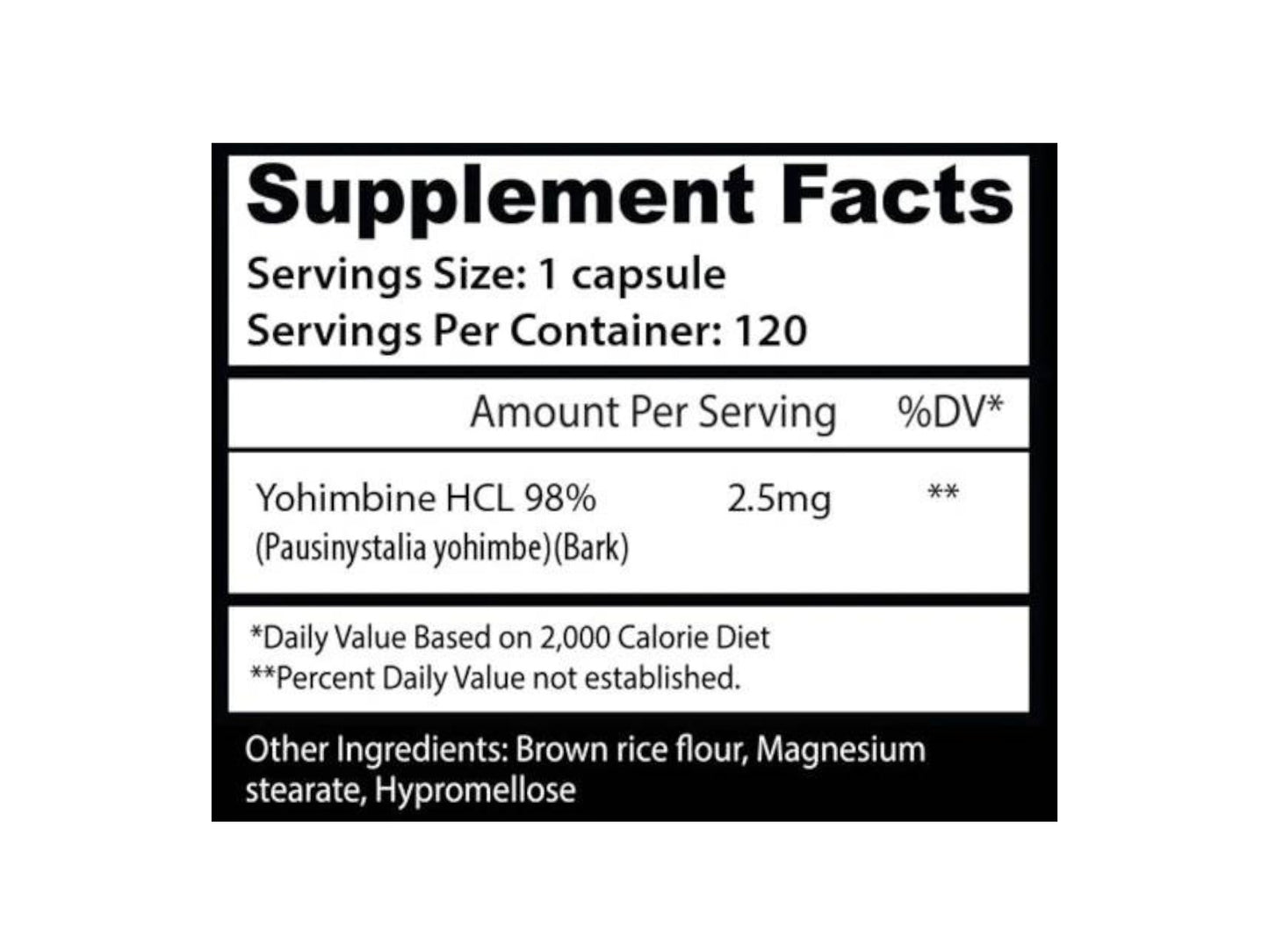 INSANE LABZ YOHIMBINE HCL 2.5MG 120CAP