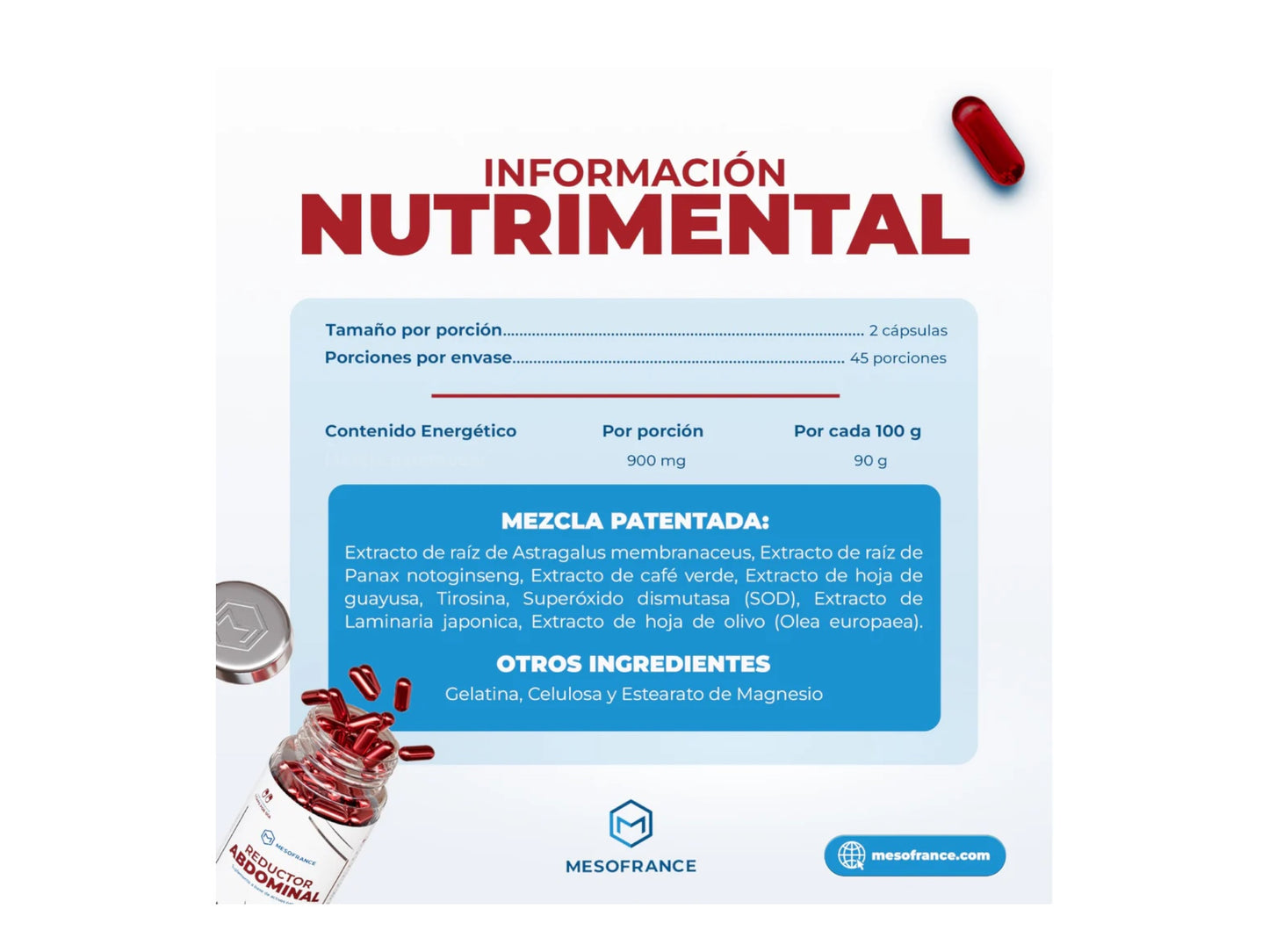 MESOFRANCE REDUCTOR ABDOMINAL 90CAP