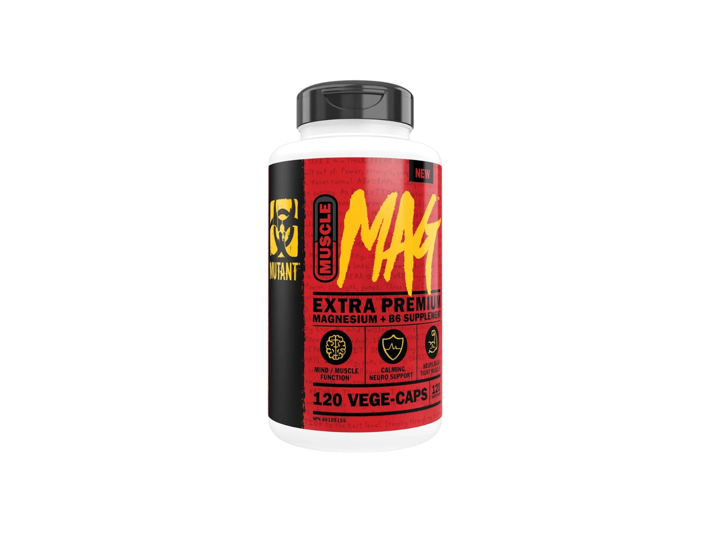 MUTANT MUSCLE MAG MAGNESIUM + B6 120 VEGE-CAPS