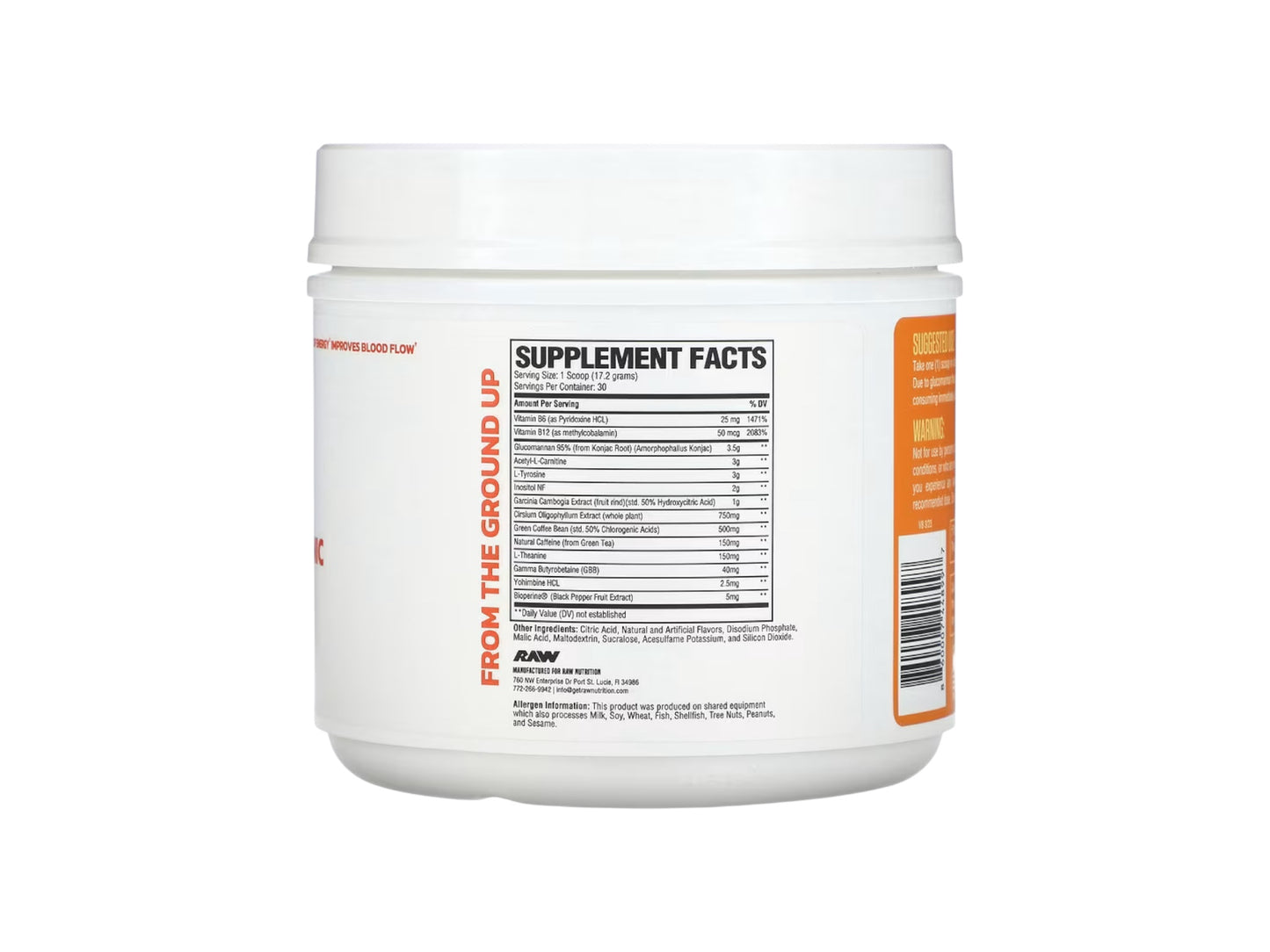 RAW BURN THERMOGENIC POWDER 30SERV