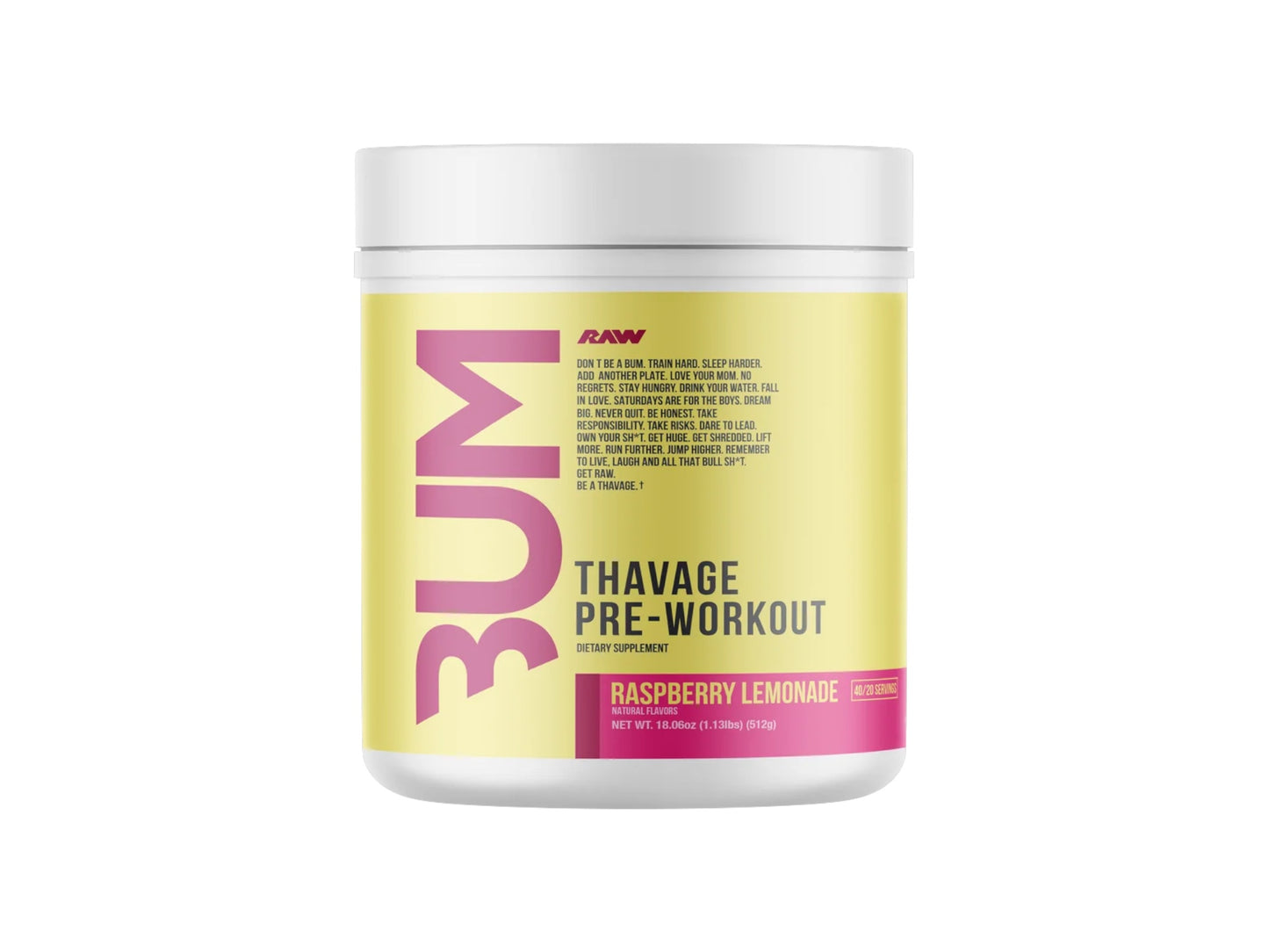 RAW CBUM THAVAGE PREWORKOUT 40SERV