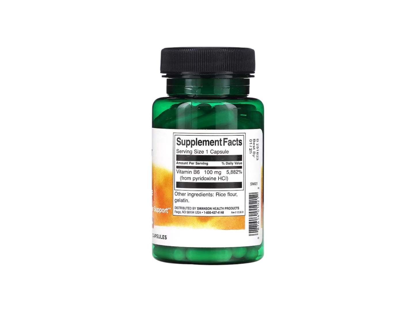 SWANSON B6 PYRIDOXINE 100MG 100CAP