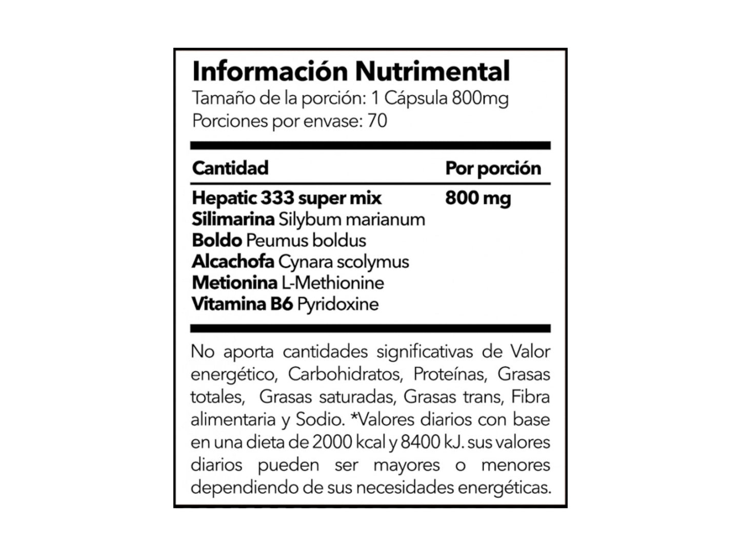 XT LABS HEPATIC 333 800MG 70CAP