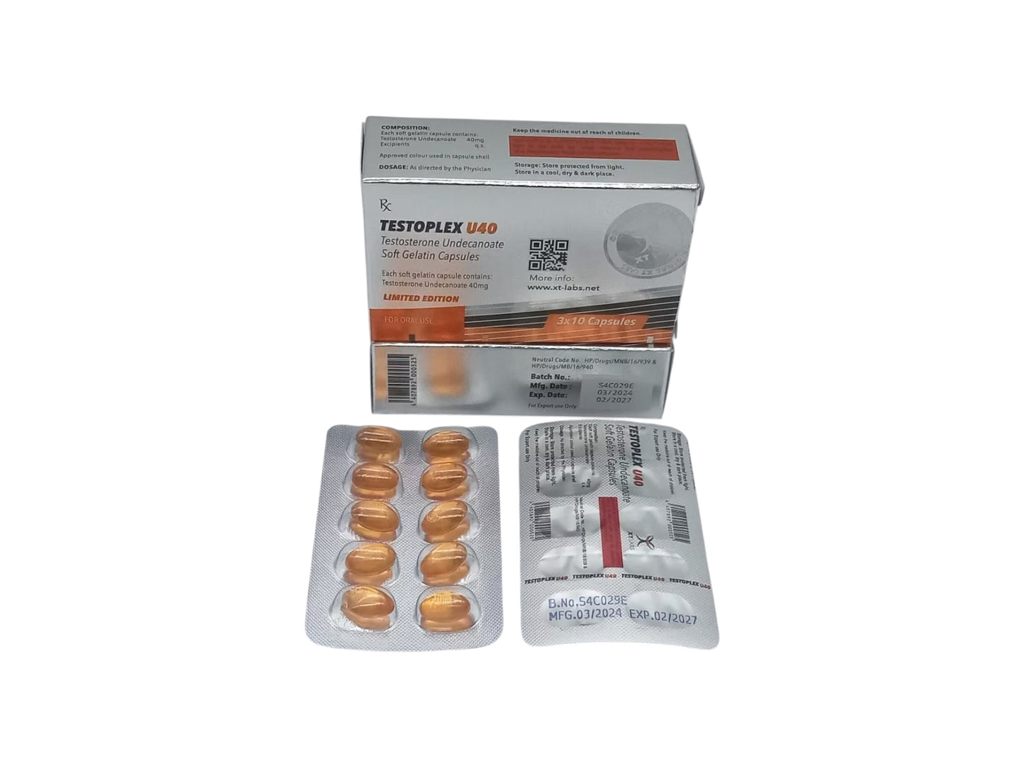 XT LABS TESTOPLEX U40 | TESTOSTERONE UNDECANOATE 40MG 30CAP