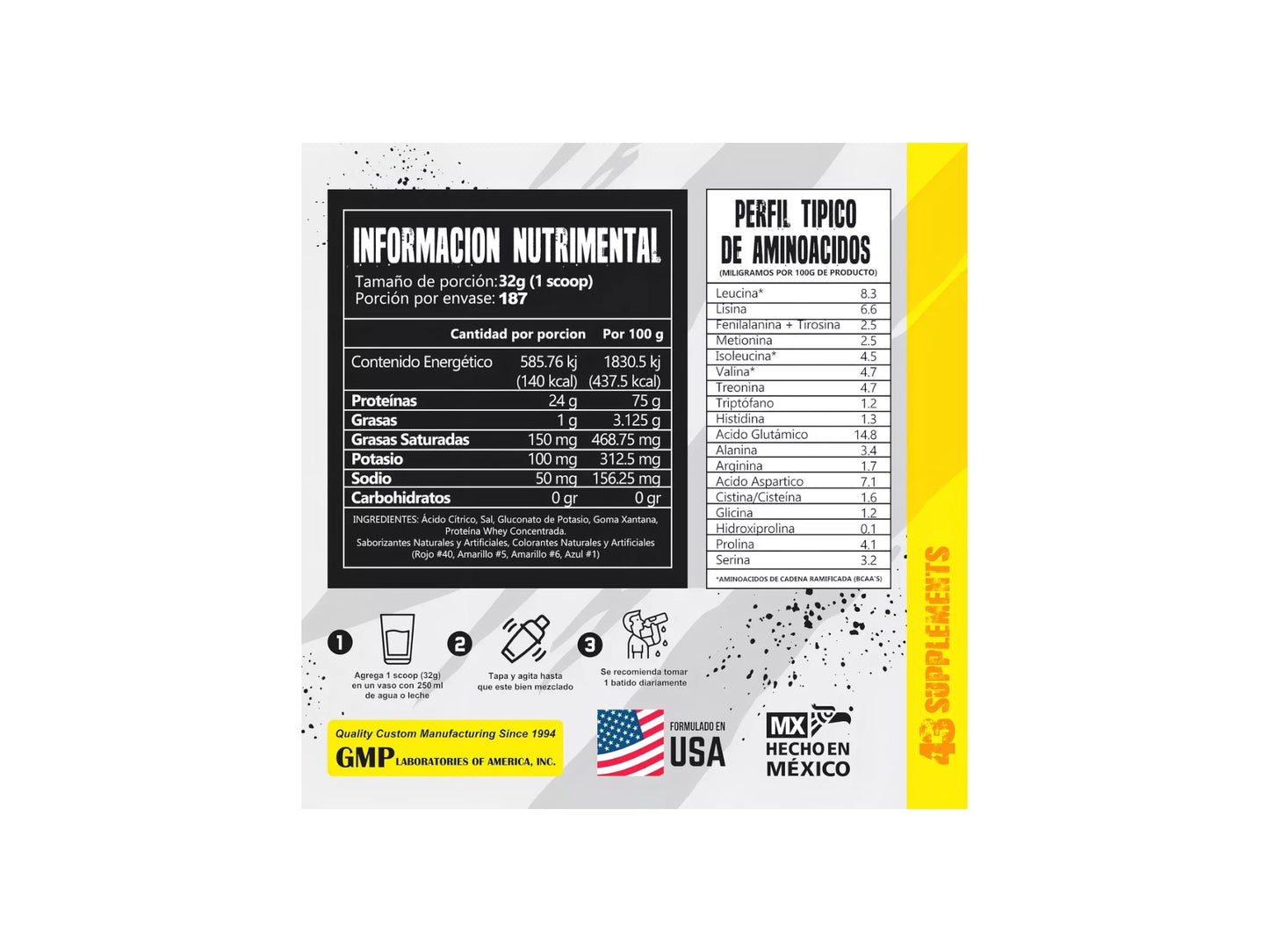 43 SUPLEMENTS ZERO PROTEIN BAG 13.2LB