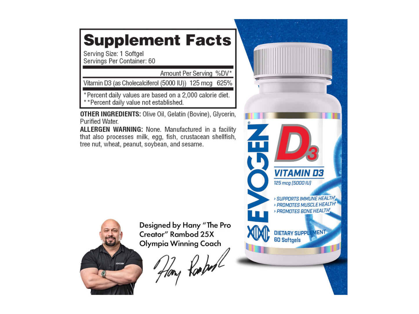 EVOGEN VITAMIN D3 5000IU 60CAP