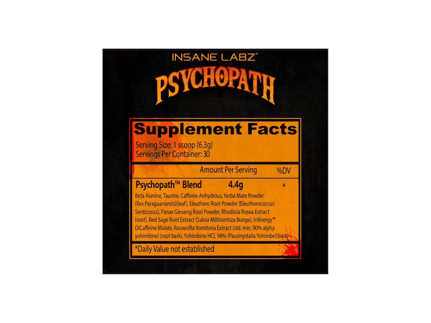 INSANE LABZ PREWORKOUT PSYCHOPATH 30SERV