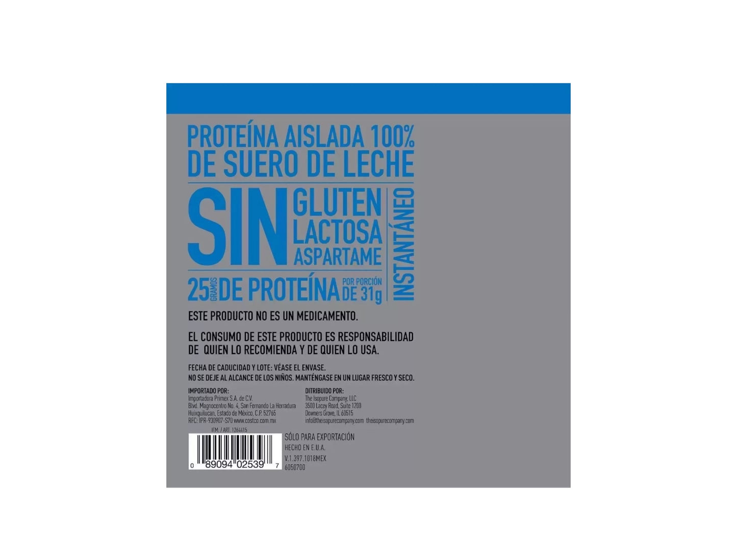NATURES BEST PROTEIN ISOPURE ZERO CARB 4.5LB