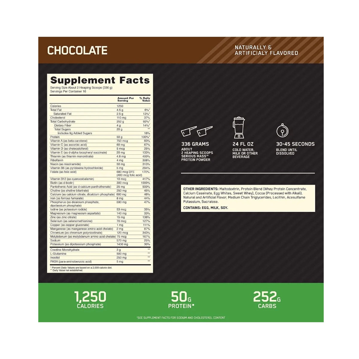 ON PROTEIN SERIOUS MASS BAG 12LB