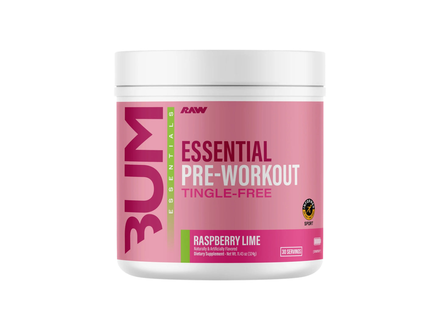 RAW CBUM ESSENTIAL PRE-WORKOUT TINGLE FREE 30SERV