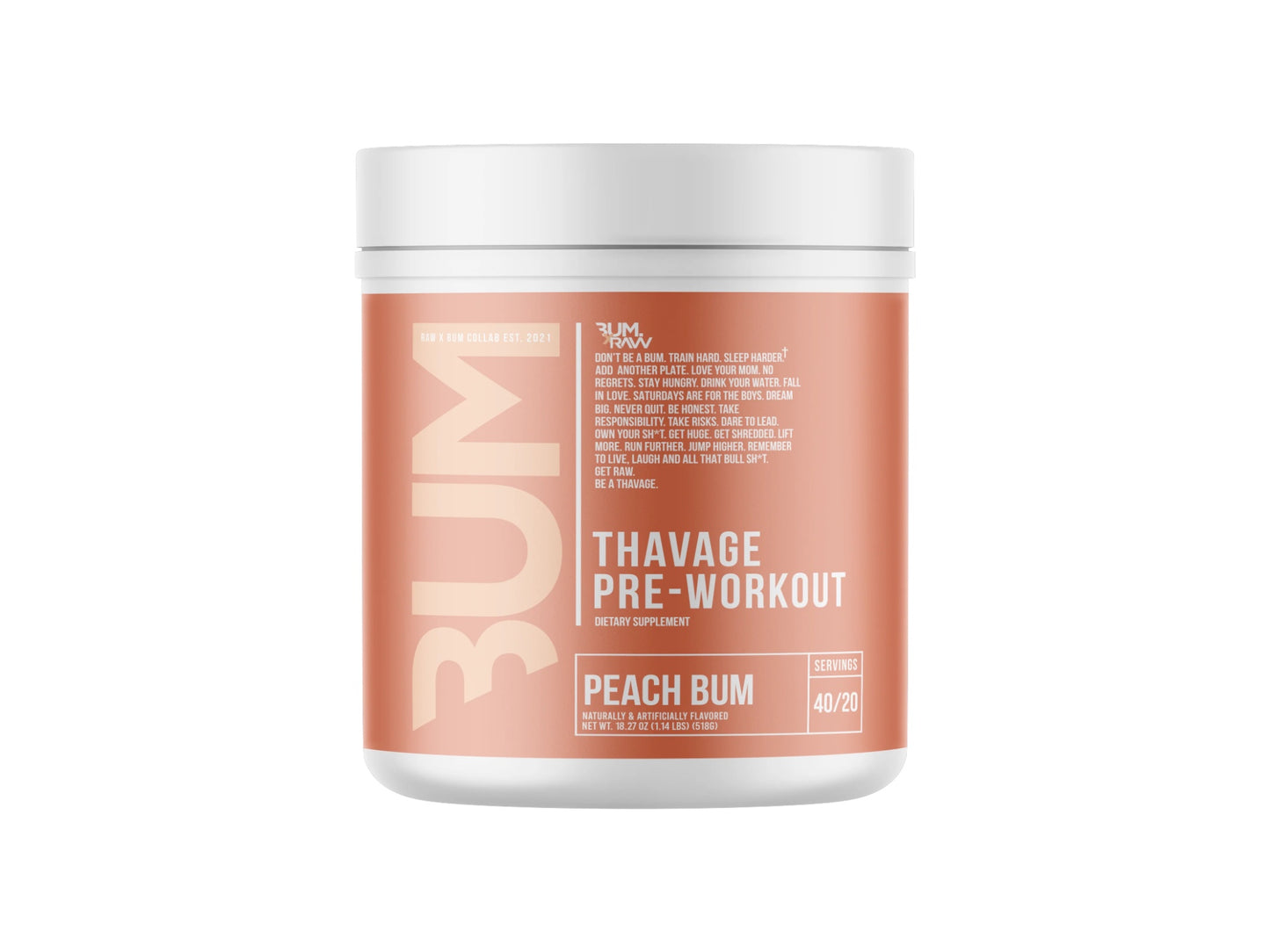 RAW CBUM THAVAGE PREWORKOUT 40SERV