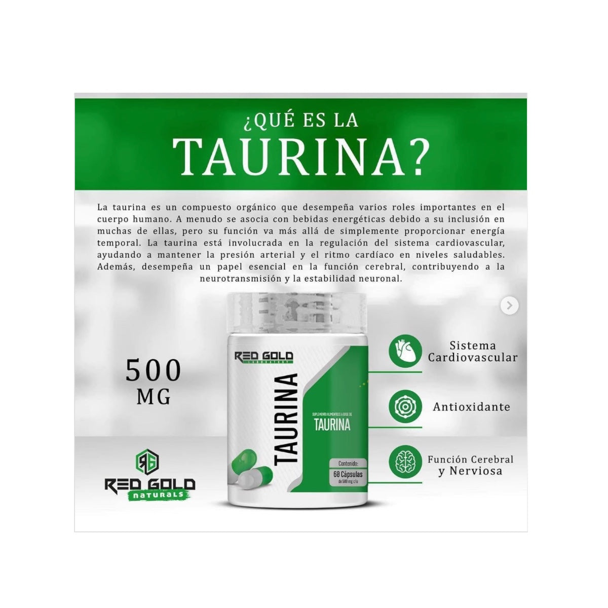 RED GOLD TAURINA 60CAPS