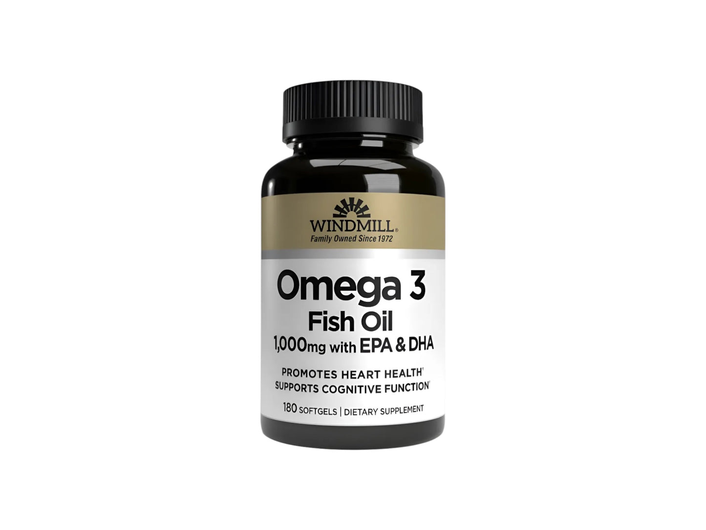 WINDMILL OMEGA 3 FISH OIL 1000MG WITH EPA + DHA 180 SOFTGELS