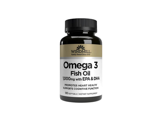WINDMILL OMEGA 3 FISH OIL 1000MG WITH EPA + DHA 180 SOFTGELS